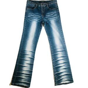 RAMPAGE WOMEN'S JEANS SIZE 9 Mid Rise Flared Sandblasted Denim Jeans